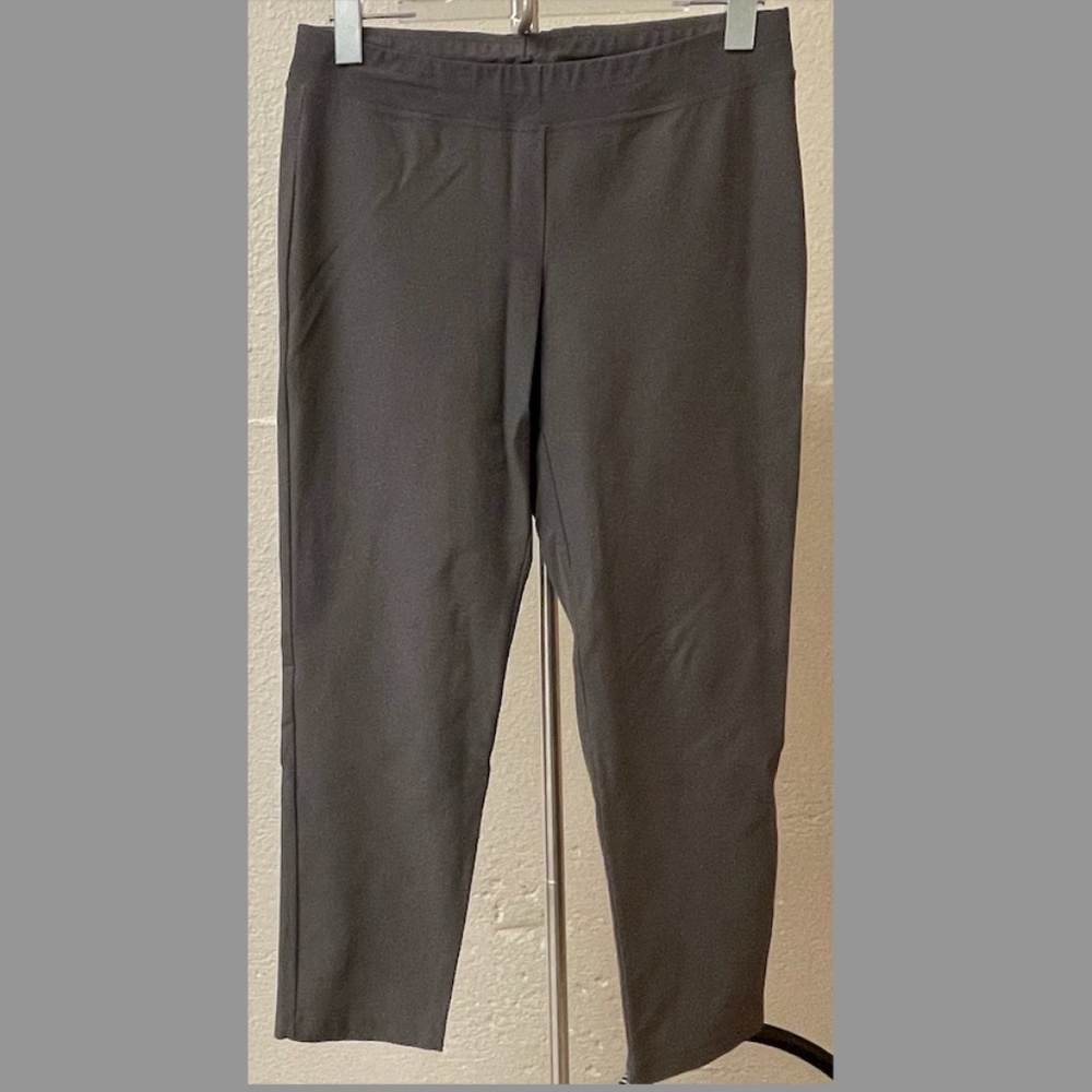 NWT Eileen Fisher Slim Cropped Pant washable crepe in Slate Gray PS
